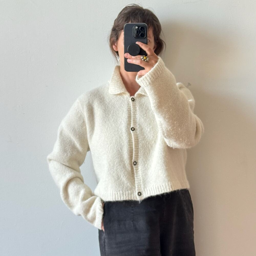 OZMA Cropped Penny Alpaca-Blend Cardigan